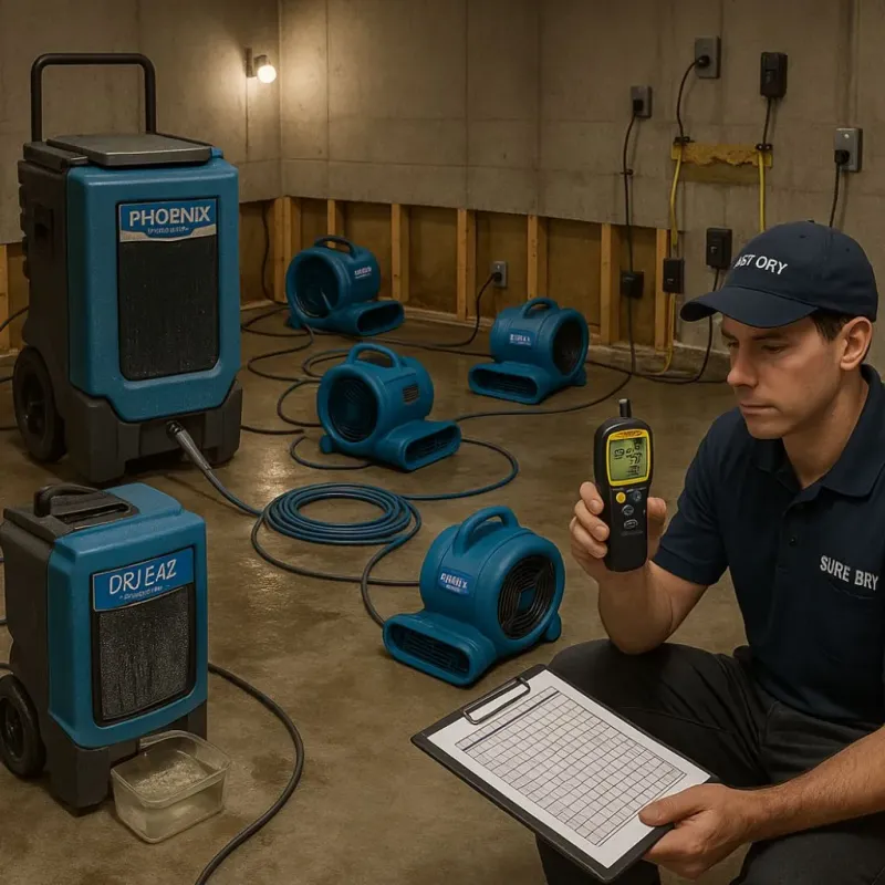 Structural Drying and Dehumidification process in Carlisle, PA